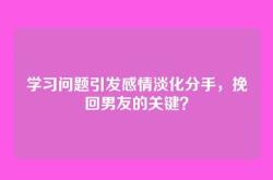学习问题引发感情淡化分手，挽回男友的关键？