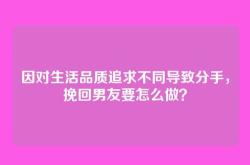 因对生活品质追求不同导致分手，挽回男友要怎么做？