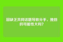 因缺乏共同话题导致分手，挽回的可能性大吗？