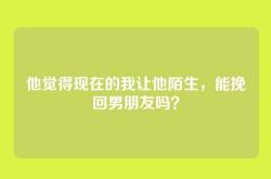 他觉得现在的我让他陌生，能挽回男朋友吗？