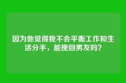 因为他觉得我不会平衡工作和生活分手，能挽回男友吗？