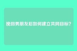 挽回男朋友后如何建立共同目标？