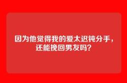 因为他觉得我的爱太迟钝分手，还能挽回男友吗？