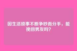 因生活琐事不断争吵而分手，能挽回男友吗？