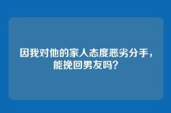 因我对他的家人态度恶劣分手，能挽回男友吗？