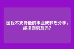 因我不支持他的事业或梦想分手，能挽回男友吗？