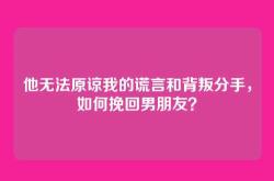 他无法原谅我的谎言和背叛分手，如何挽回男朋友？