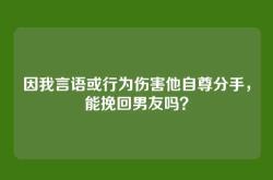 因我言语或行为伤害他自尊分手，能挽回男友吗？