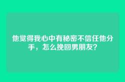 他觉得我心中有秘密不信任他分手，怎么挽回男朋友？