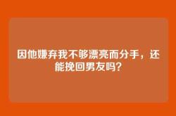 因他嫌弃我不够漂亮而分手，还能挽回男友吗？