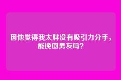 因他觉得我太胖没有吸引力分手，能挽回男友吗？
