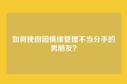如何挽回因情绪管理不当分手的男朋友？