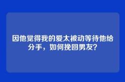 因他觉得我的爱太被动等待他给分手，如何挽回男友？
