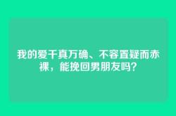 我的爱千真万确、不容置疑而赤裸，能挽回男朋友吗？