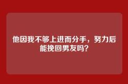 他因我不够上进而分手，努力后能挽回男友吗？