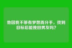他因我不够有梦想而分手，找到目标后能挽回男友吗？