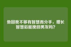 他因我不够有智慧而分手，增长智慧后能挽回男友吗？