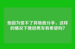 他因为受不了异地而分手，这样的情况下挽回男友有希望吗？