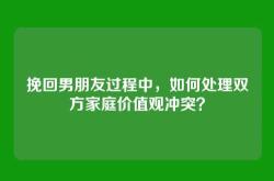 挽回男朋友过程中，如何处理双方家庭价值观冲突？