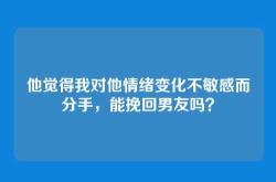 他觉得我对他情绪变化不敏感而分手，能挽回男友吗？