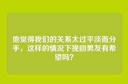 他觉得我们的关系太过平淡而分手，这样的情况下挽回男友有希望吗？