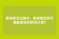 挽回男友过程中，如何制定双方都能接受的财务计划？