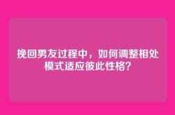 挽回男友过程中，如何调整相处模式适应彼此性格？