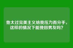 他太过完美主义给我压力而分手，这样的情况下能挽回男友吗？