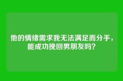 他的情绪需求我无法满足而分手，能成功挽回男朋友吗？