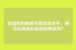 他因我的情绪不稳定而分手，通过心理成长能挽回男友吗？