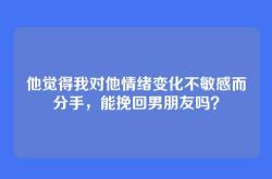 他觉得我对他情绪变化不敏感而分手，能挽回男朋友吗？