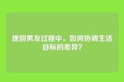 挽回男友过程中，如何协调生活目标的差异？