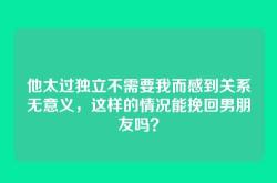 他太过独立不需要我而感到关系无意义，这样的情况能挽回男朋友吗？