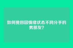如何挽回因情绪状态不同分手的男朋友？
