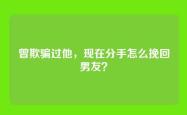 曾欺骗过他，现在分手怎么挽回男友？