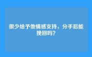 很少给予他情感支持，分手后能挽回吗？