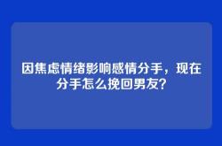因焦虑情绪影响感情分手，现在分手怎么挽回男友？