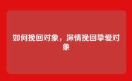 如何挽回对象，深情挽回挚爱对象