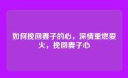 如何挽回妻子的心，深情重燃爱火，挽回妻子心