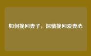 如何挽回妻子，深情挽回爱妻心