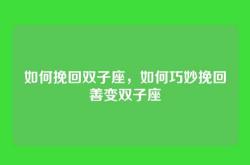 如何挽回双子座，如何巧妙挽回善变双子座