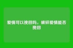 爱情可以挽回吗，破碎爱情能否挽回