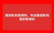 挽回机构有用吗，专业挽回机构真的有用吗