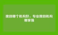 挽回哪个机构好，专业挽回机构哪家强
