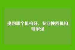 挽回哪个机构好，专业挽回机构哪家强