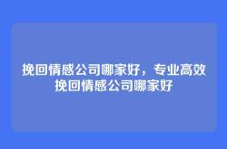 挽回情感公司哪家好，专业高效挽回情感公司哪家好
