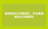 情感挽回公司哪家好，专业情感挽回公司哪家好