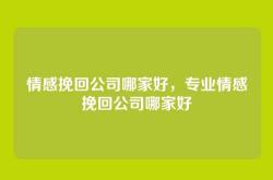 情感挽回公司哪家好，专业情感挽回公司哪家好