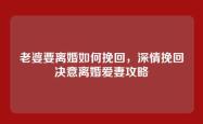 老婆要离婚如何挽回，深情挽回决意离婚爱妻攻略