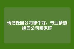 情感挽回公司哪个好，专业情感挽回公司哪家好